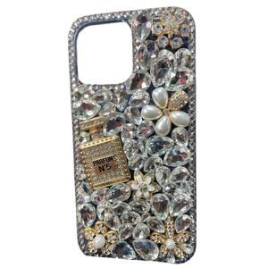 Luxury Crystal Embellished Phone Case - Silver and Gold IPhone 13 Pro